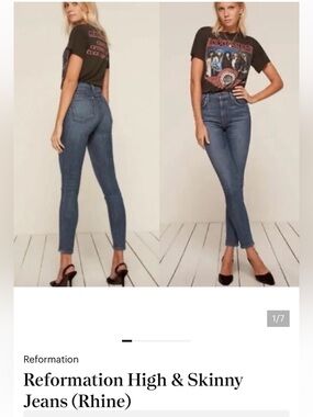 Reformation Jeans skinny Dark wash blue denim jeans women’s size 29